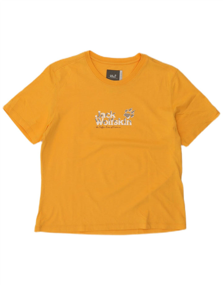 JACK WOLFSKIN Camiseta gráfica para mujer Top UK 40 XL Algodón amarillo