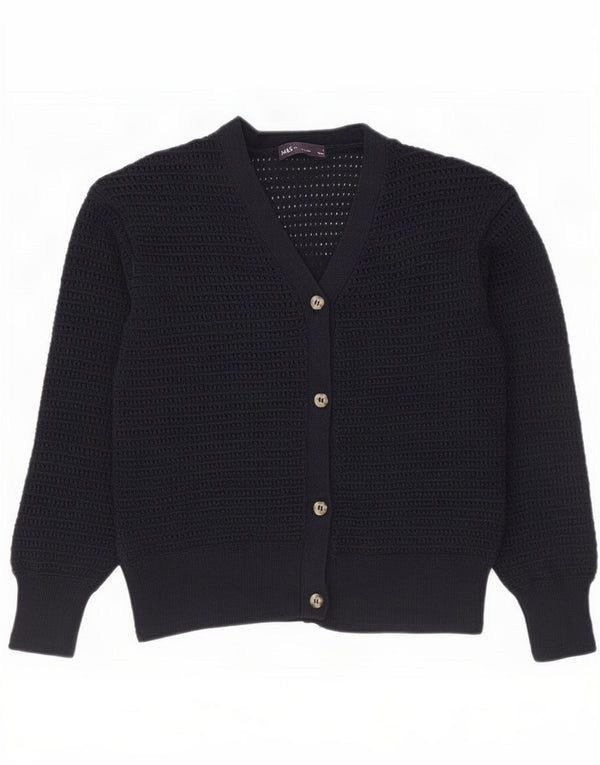 Marks & Spencer Suéter tipo cárdigan para mujer UK 10 Small Azul marino Algodón