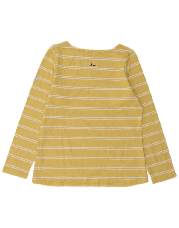 Joules Top Mujer Manga Larga UK 42 Algodón A Rayas Amarillo Medio