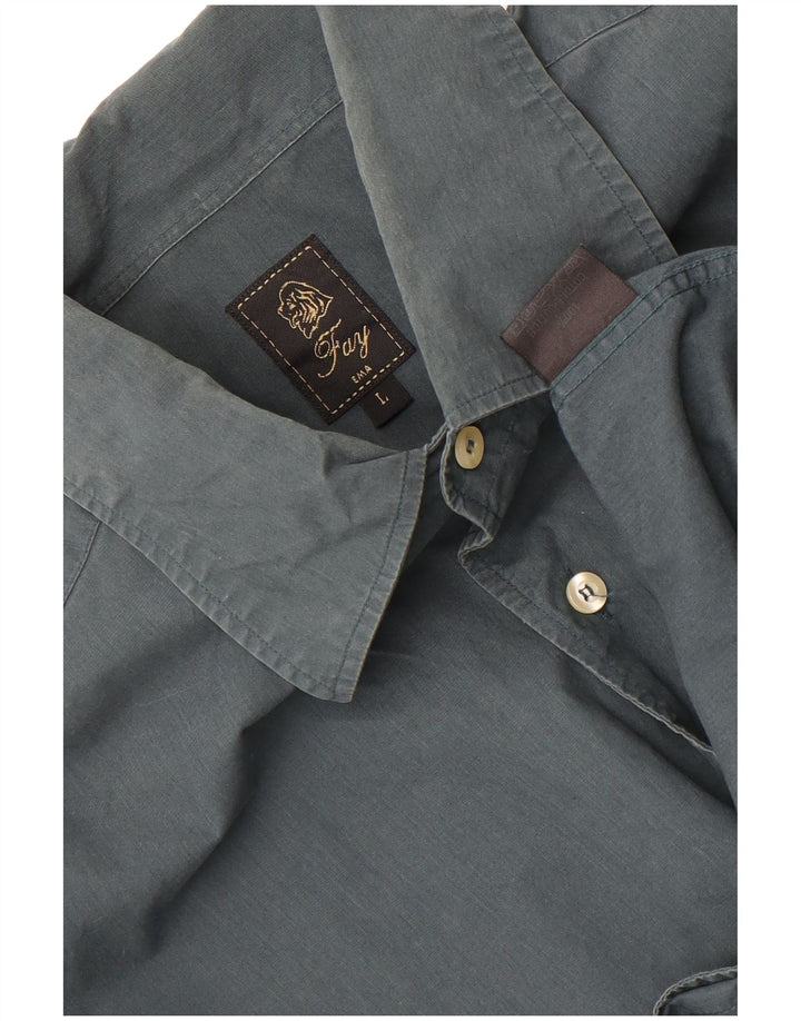 Camisa Fay Hombre Grande Verde Algodón