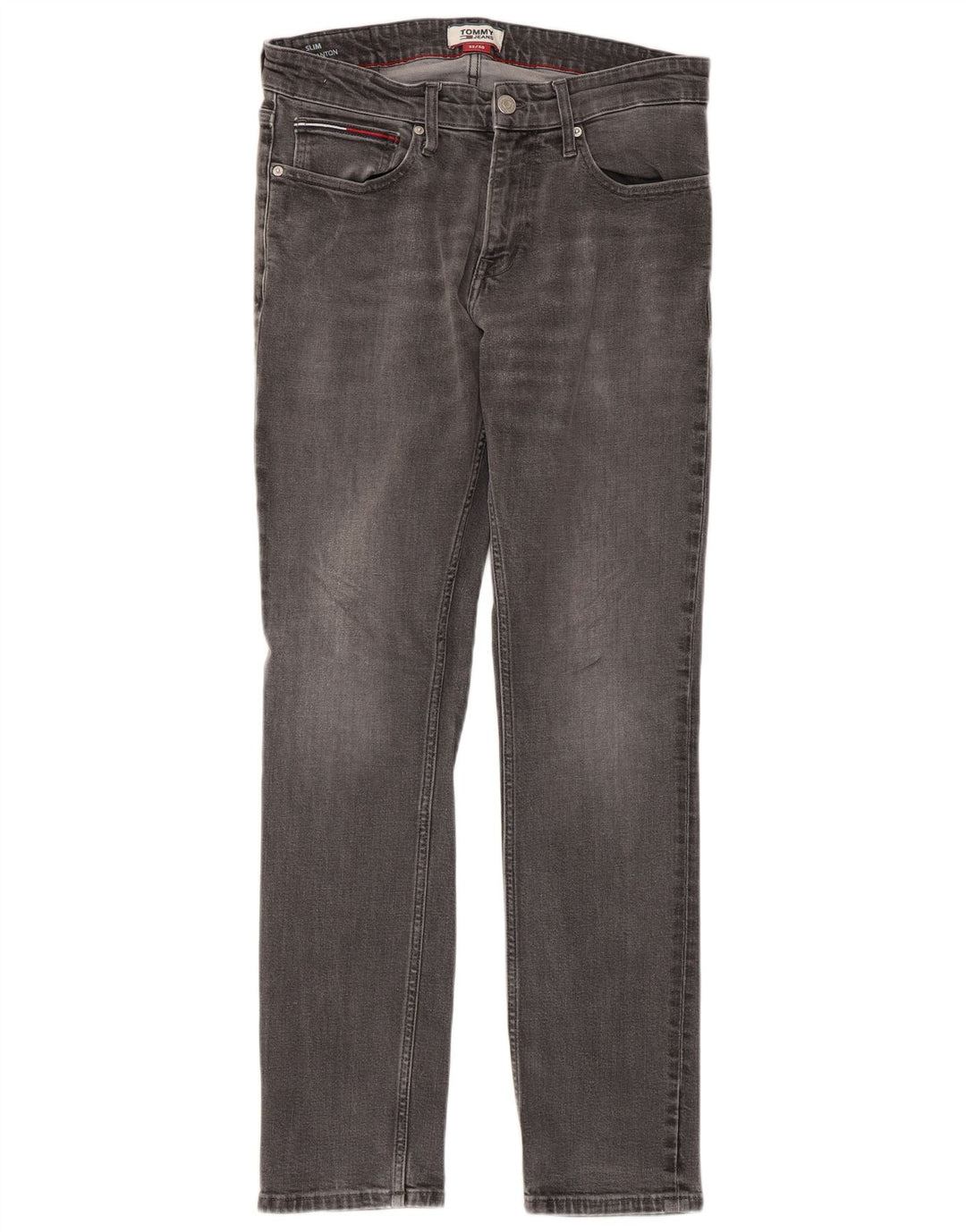 TOMMY HILFIGER Vaqueros Scanton Slim para hombre W32 L30 Algodón gris