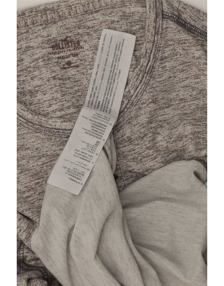 Camiseta Hollister Hombre Manga Larga Algodón Moteado Gris Pequeño