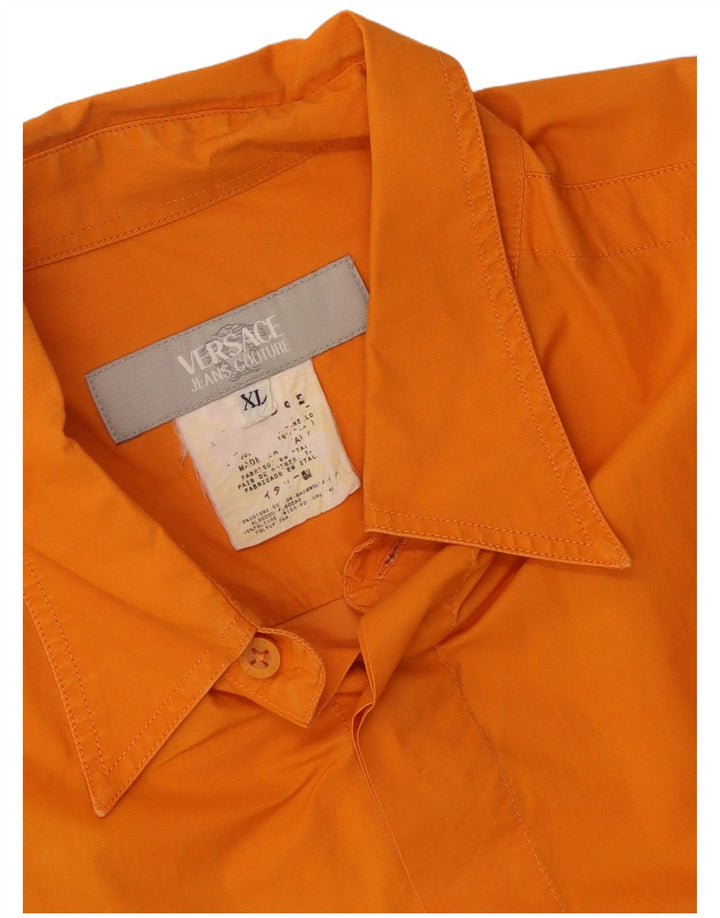 Versace Hombre Camisa Manga Corta XL Naranja Algodón