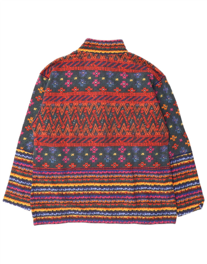 Meeting - Sudadera con cuello y botones para hombre, talla grande, multicolor, a rayas