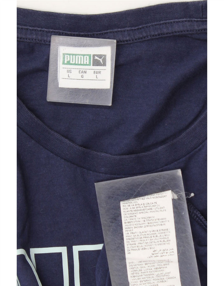Puma - Camiseta gráfica para hombre, talla grande, algodón azul marino