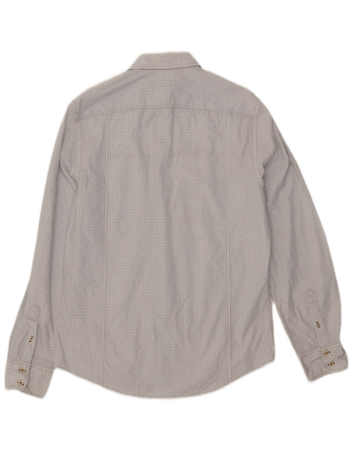Camisa para Hombre Zara Grande Blanca con Lunares de Algodón