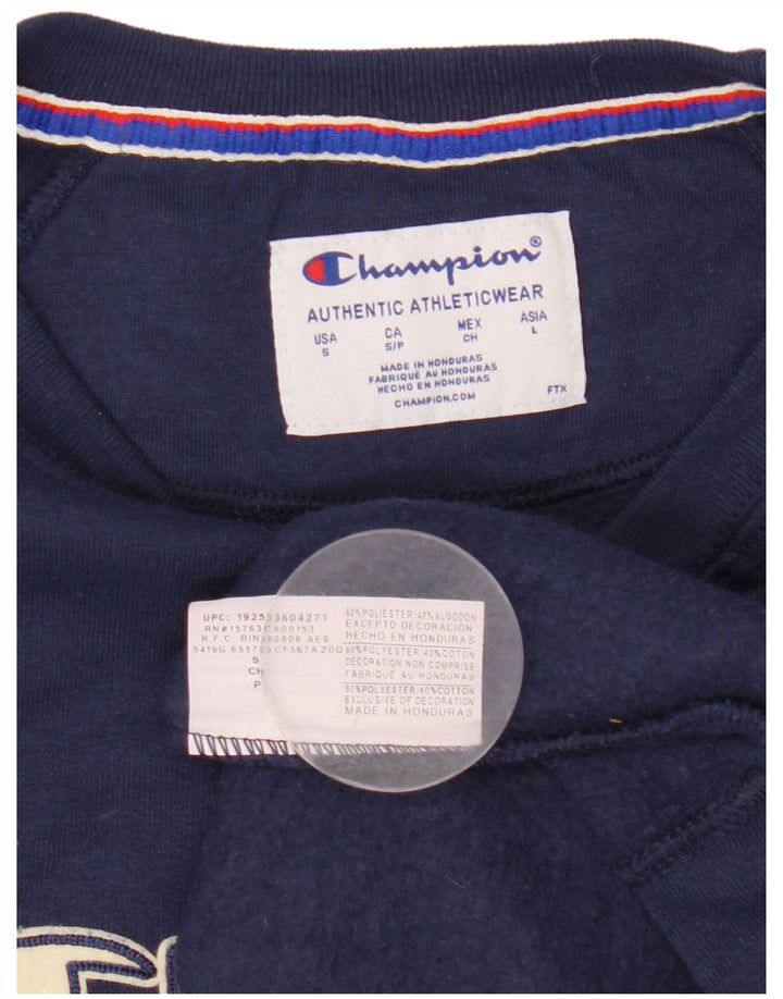 Champion Sudadera de gran tamaño con gráfico para mujer UK 10 Small Azul marino