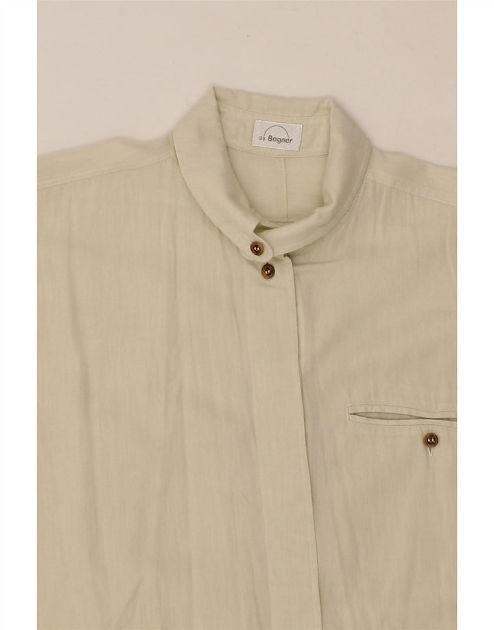 BOGNER Womens Longline Oversized Shirt EU 38 Medium Beige Cotton Vintage Bogner and Second-Hand Bogner from Messina Hembry 