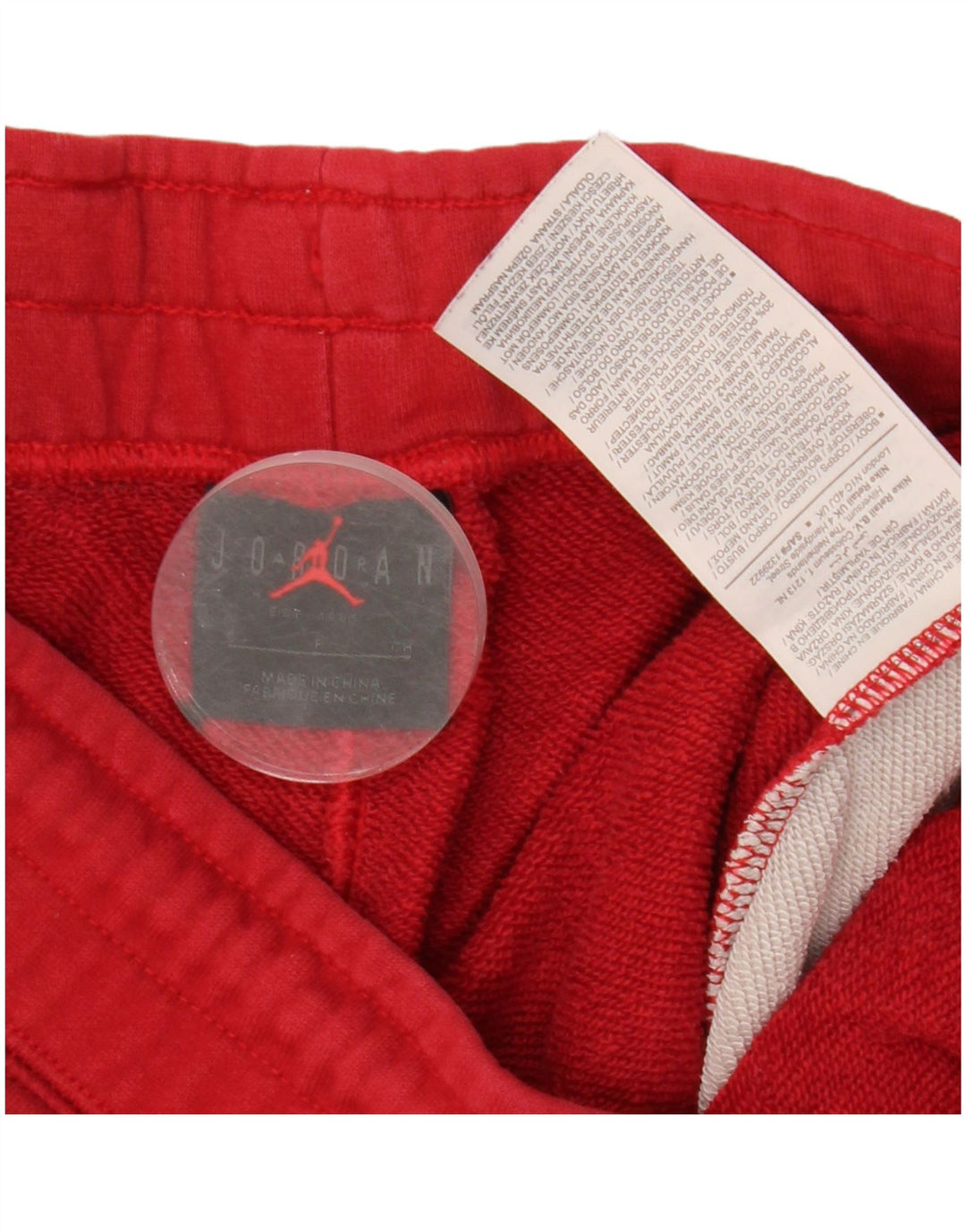 Pantalones cortos deportivos Jordan para hombre de algodón color block rojo pequeño