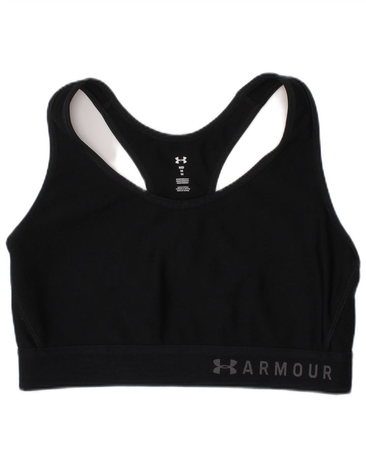 Under Armour Sujetador deportivo con gráfico de compresión para mujer, talla mediana, color negro