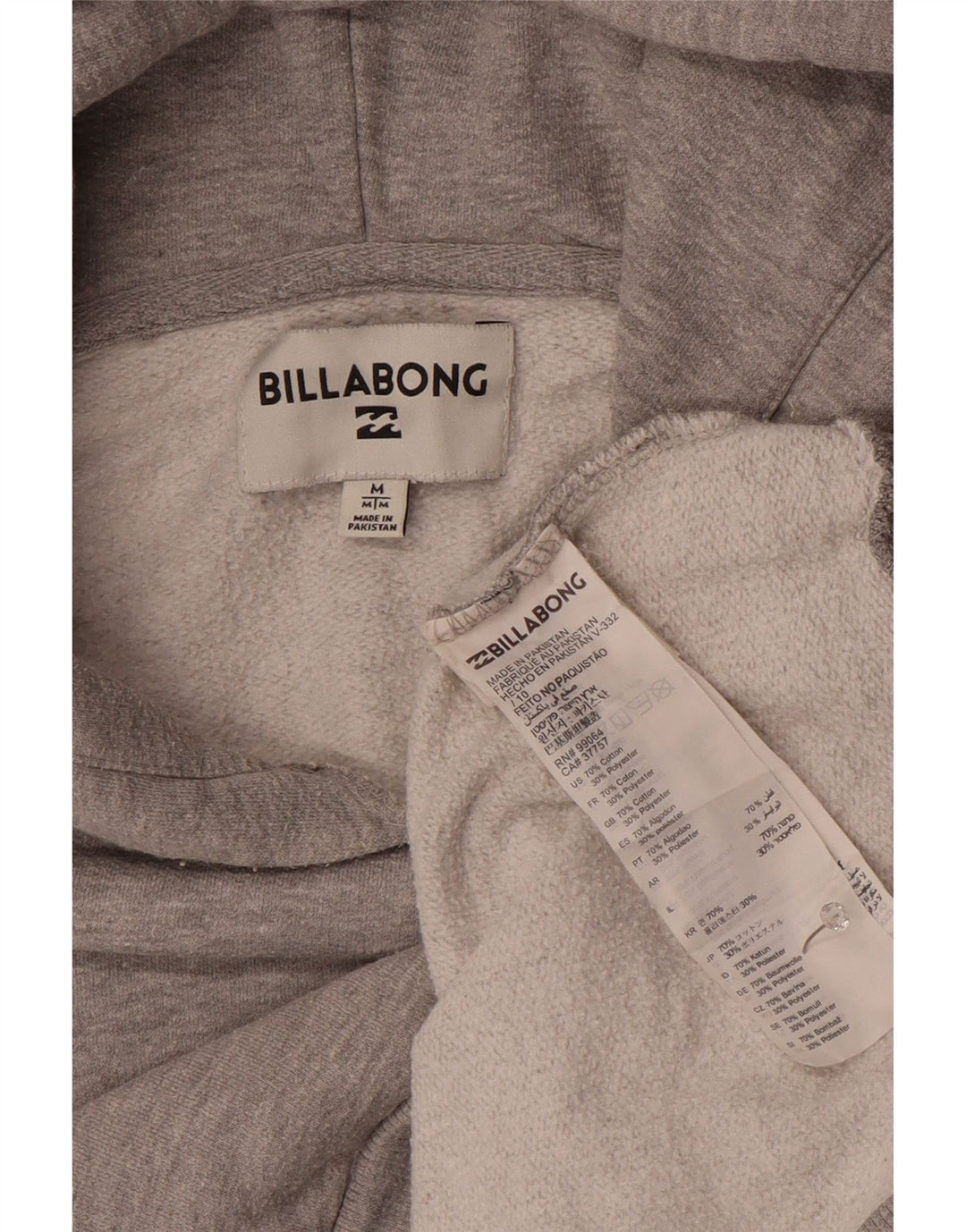Billabong Hombre Sudadera Con Capucha Jumper Algodón Gris Medio