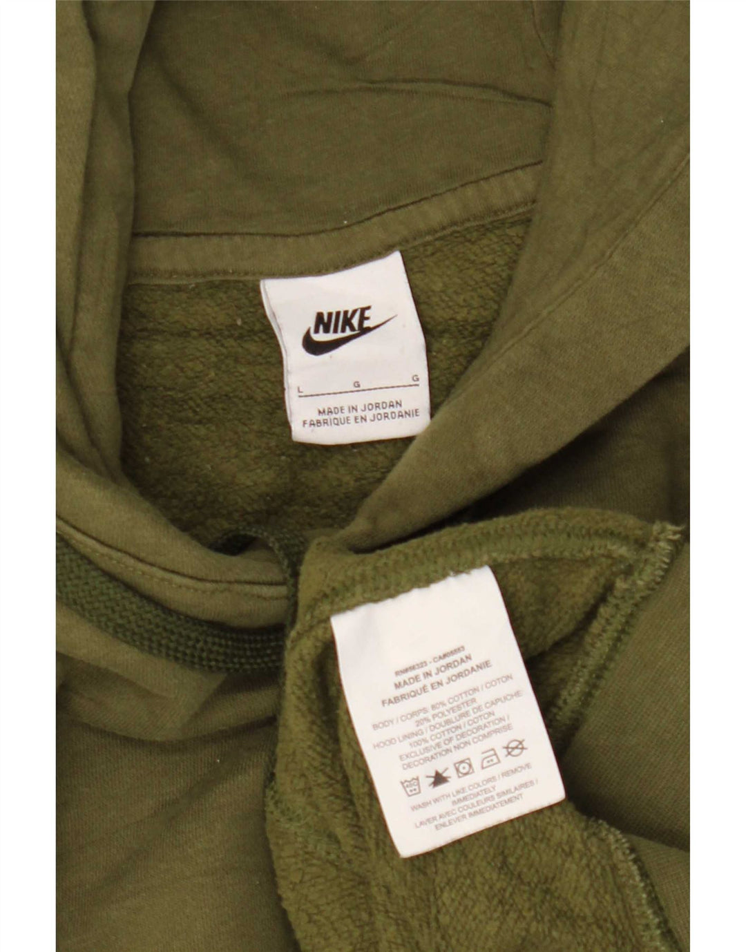 Nike Jersey con capucha para hombre, talla grande, color caqui, algodón