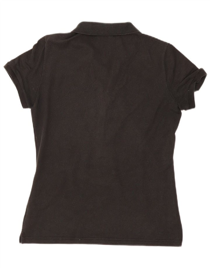 LACOSTE Womens Polo Shirt EU 42 Large Black Cotton