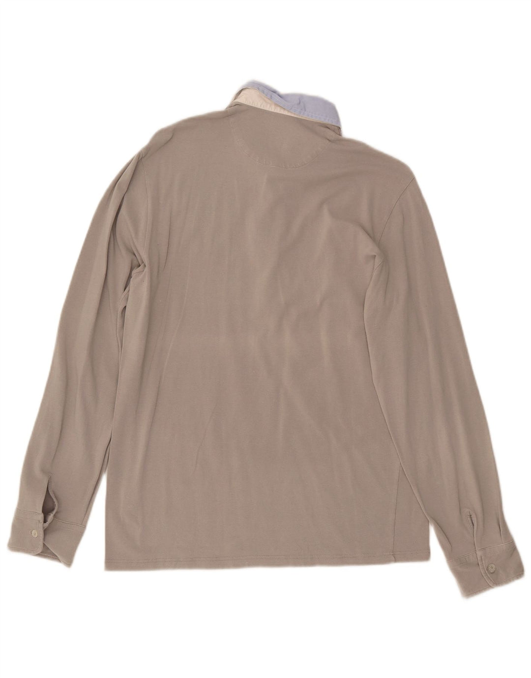 FRED PERRY Polo de manga larga para hombre de algodón gris color block grande