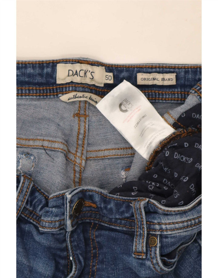 Dack's Jeans rectos de corte regular para hombre IT 50 Large W34 L28 Algodón azul