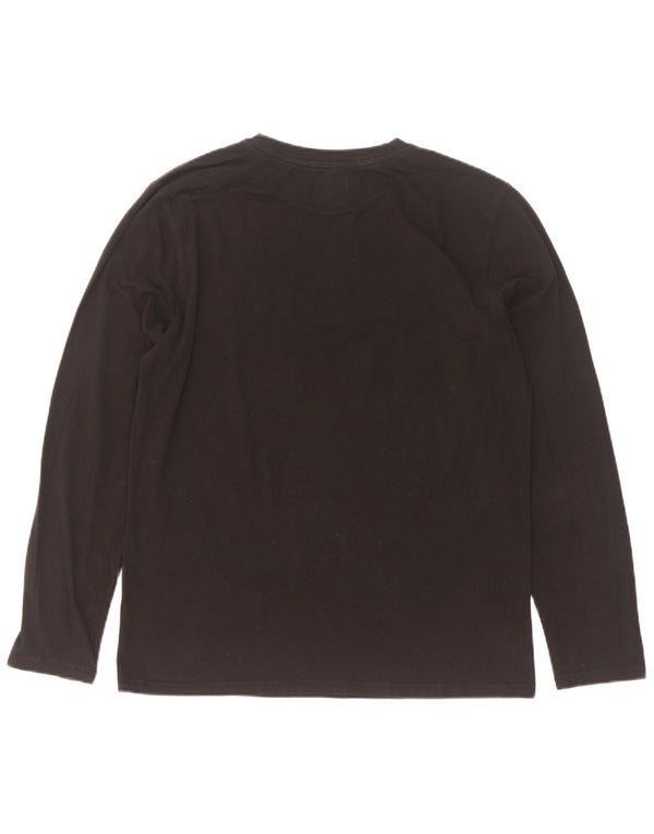 Pickwick Mens Graphic Top Manga Larga Grande Negro