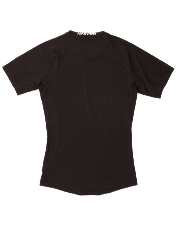 NIKE Camiseta ajustada para mujer UK 12 Medium Negro Poliéster
