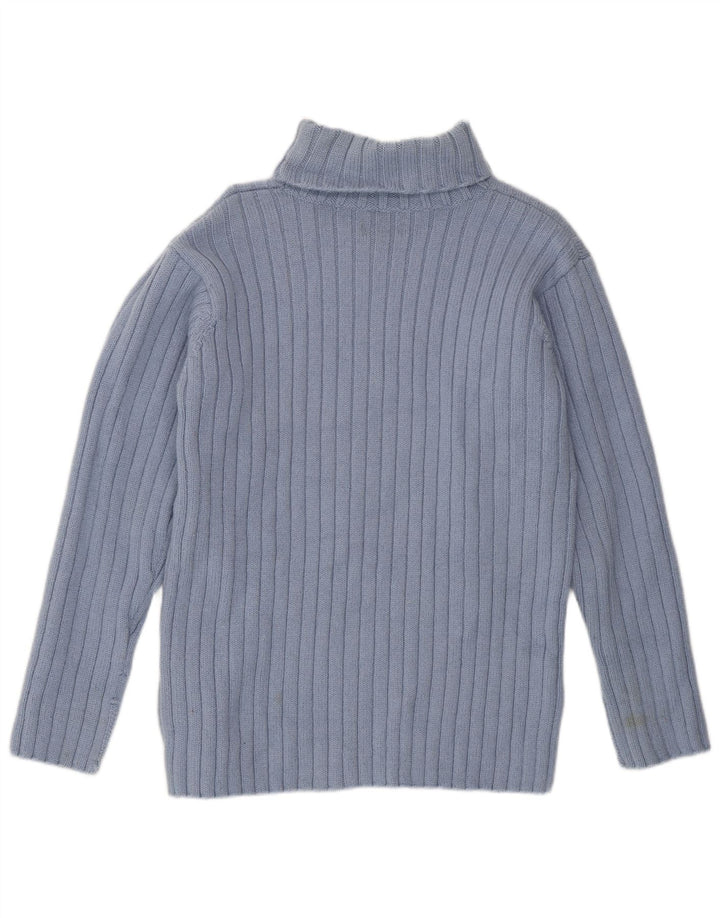 JIGSAW Suéter tipo jersey con cuello vuelto para mujer Reino Unido 14 Lana azul medio