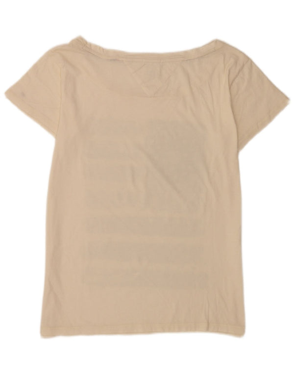 Tommy Hilfiger Camiseta gráfica para mujer Top UK 14 Large Off White Paisley