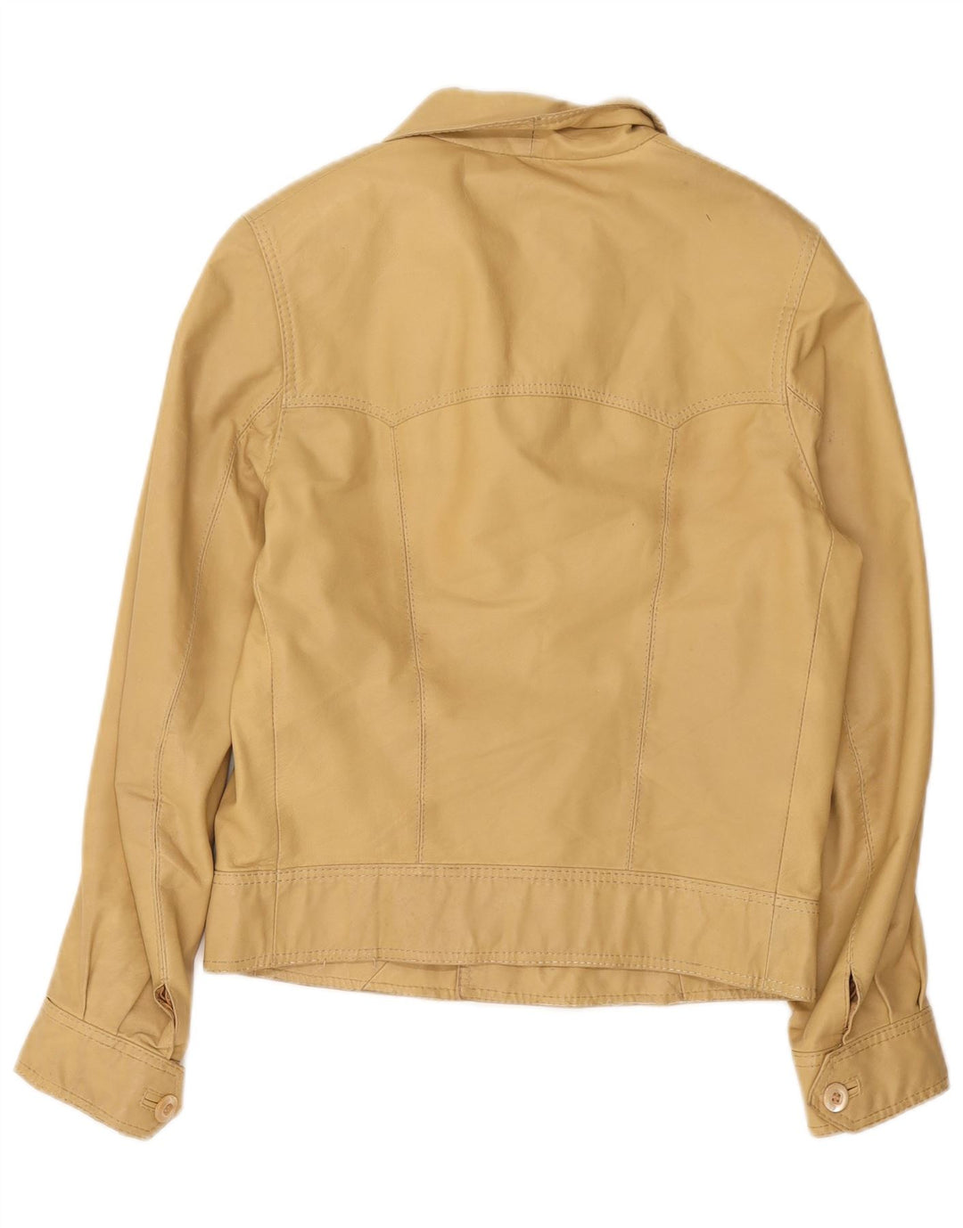 Vintage mujer bombardero chaqueta Reino Unido 10 pequeño beige
