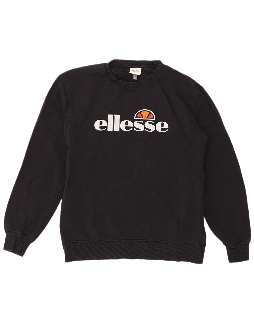 ELLESSE Hombre Sudadera Gráfica Jersey Grande Algodón Negro