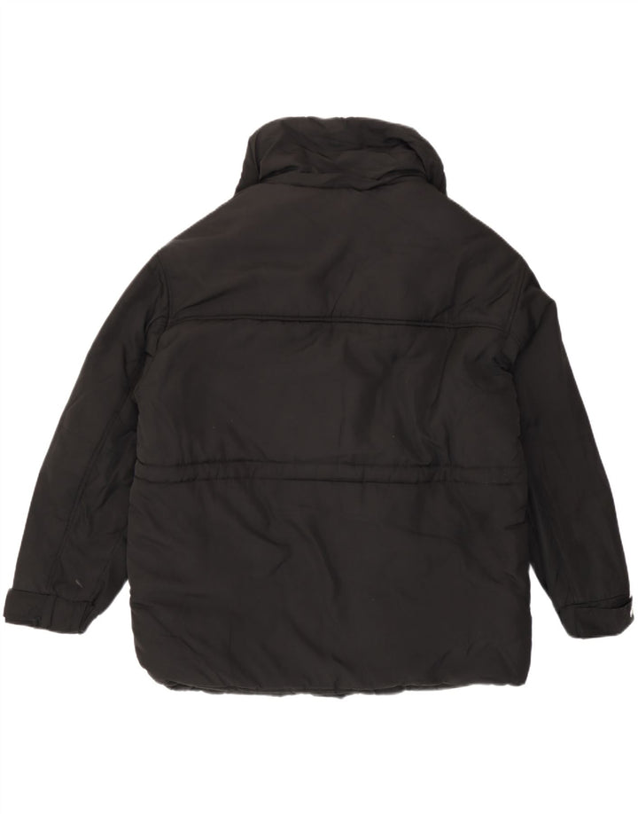 Zara Mujer Chaqueta Acolchada Sherpa Extragrande UK 44 Mediano Poliéster Negro