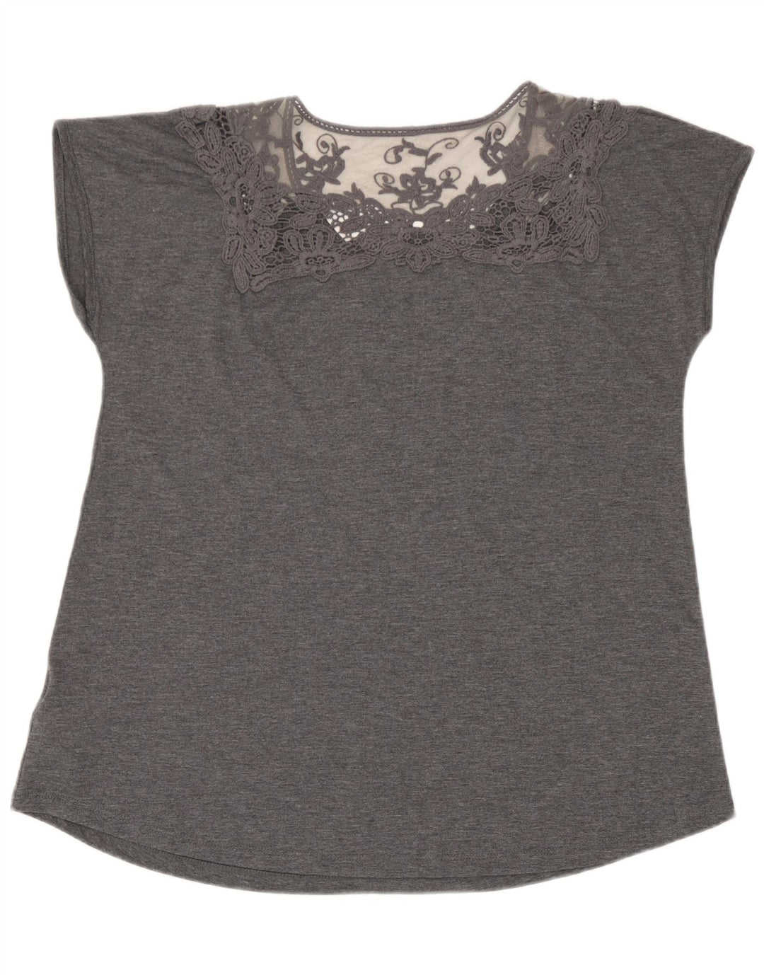 Marks & Spencer Blusa para mujer Top UK 44 Poliéster floral gris grande