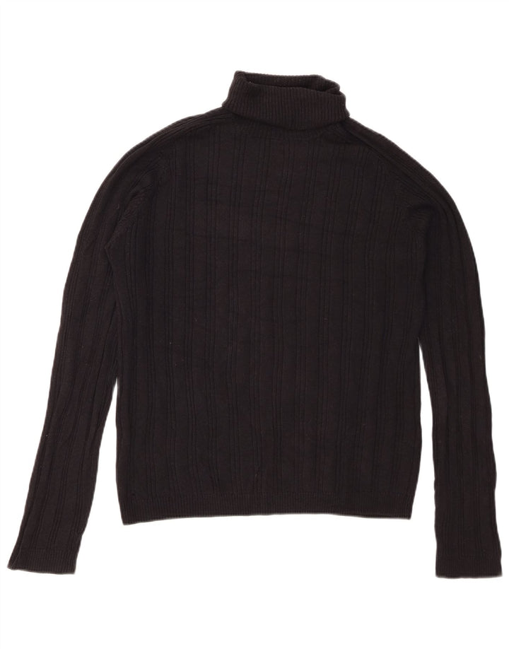 Zara Mens Roll Neck Jumper Sweater Grande Negro