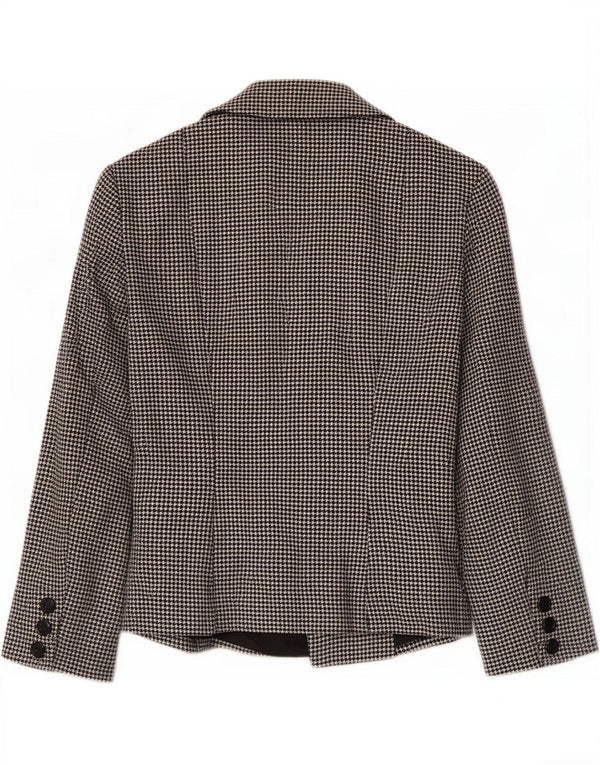 Zara Mujer Chaqueta Blazer De Doble Botonadura EU 40 Mediana Pata De Gallo Negra