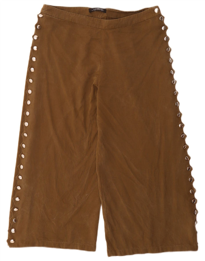 Zara Mujer Pantalón Capri Grande W32 L24 Caqui