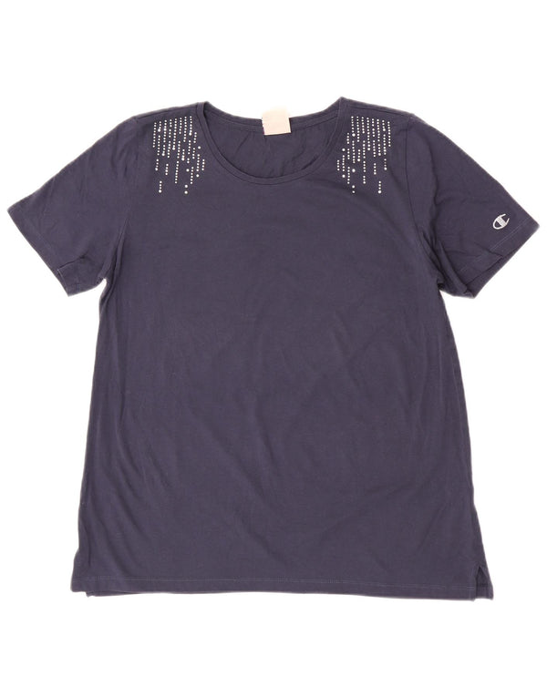 Champion Camiseta gráfica para mujer Top UK 44 Large Azul marino