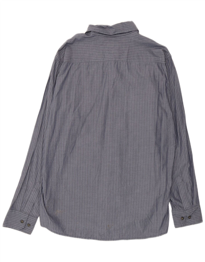 Camisa Wrangler Hombre XL Algodón Rayas Azul
