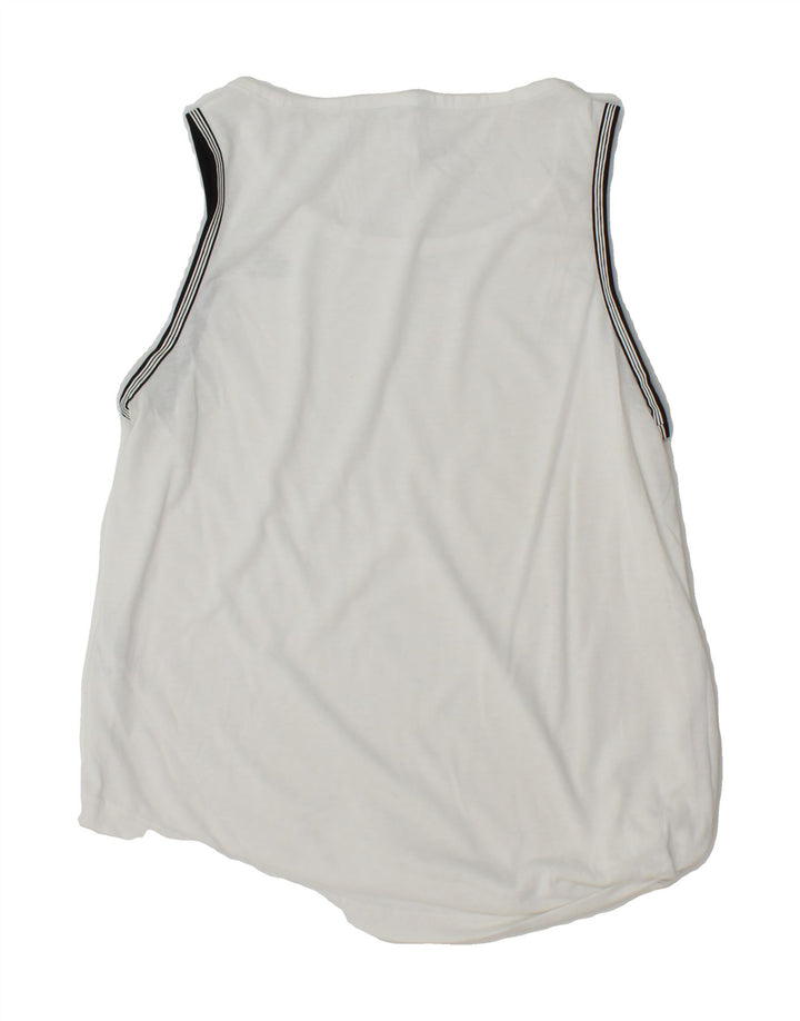 ADIDAS Womens Vest Top UK 8/10 Small White Cotton Vintage Adidas and Second-Hand Adidas from Messina Hembry 