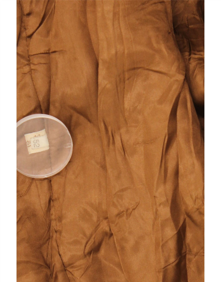 Abrigo de cuero vintage para hombre IT 52 XL cuero marrón