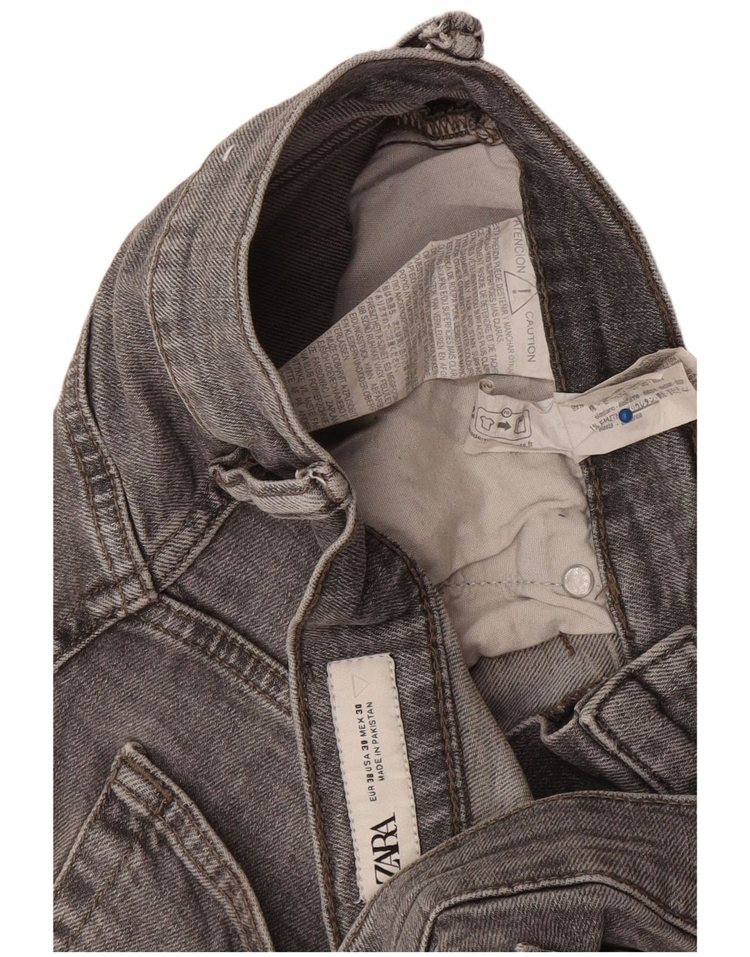 Zara Mens Slim Jeans EU 38 Small W30 L29 Gris Algodón