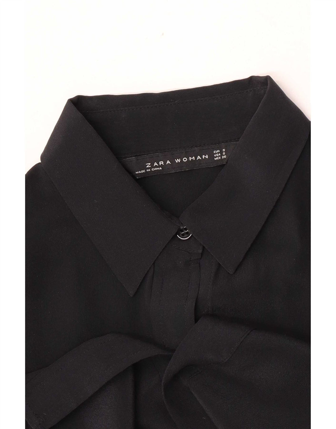Zara Mujer Camisa UK 10 Small Negro