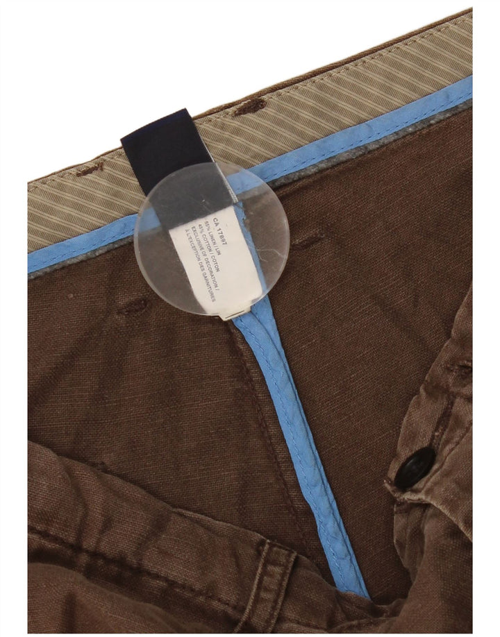 Gap Bermudas de corte holgado regular para hombre tamaño mediano W32 lino marrón