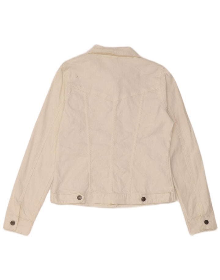 Lee Womens Riders Denim Jacket UK 10 Pequeño Algodón Blanco
