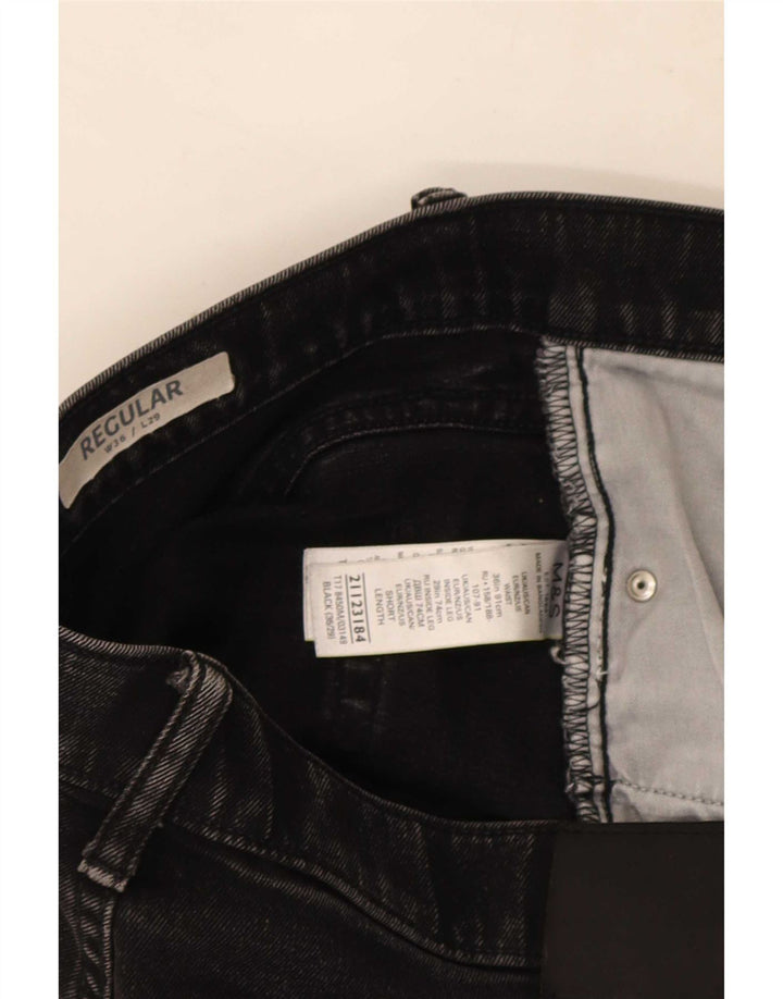 Marks & Spencer Vaqueros rectos para hombre W36 L27 Algodón negro