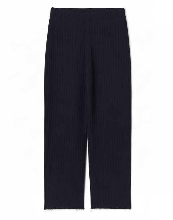 Zara Mujer Pantalones Casuales De Cintura Alta Grande W30 L29 Azul Marino Rayas Pintadas