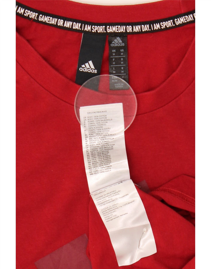 ADIDAS Camiseta gráfica para hombre Top Algodón rojo medio