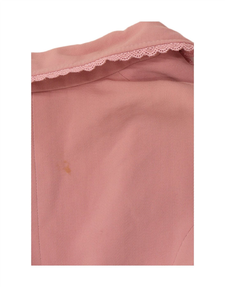 VALENTINO Chaqueta tipo blazer de 1 botón para mujer UK 44 Lana virgen rosa mediana