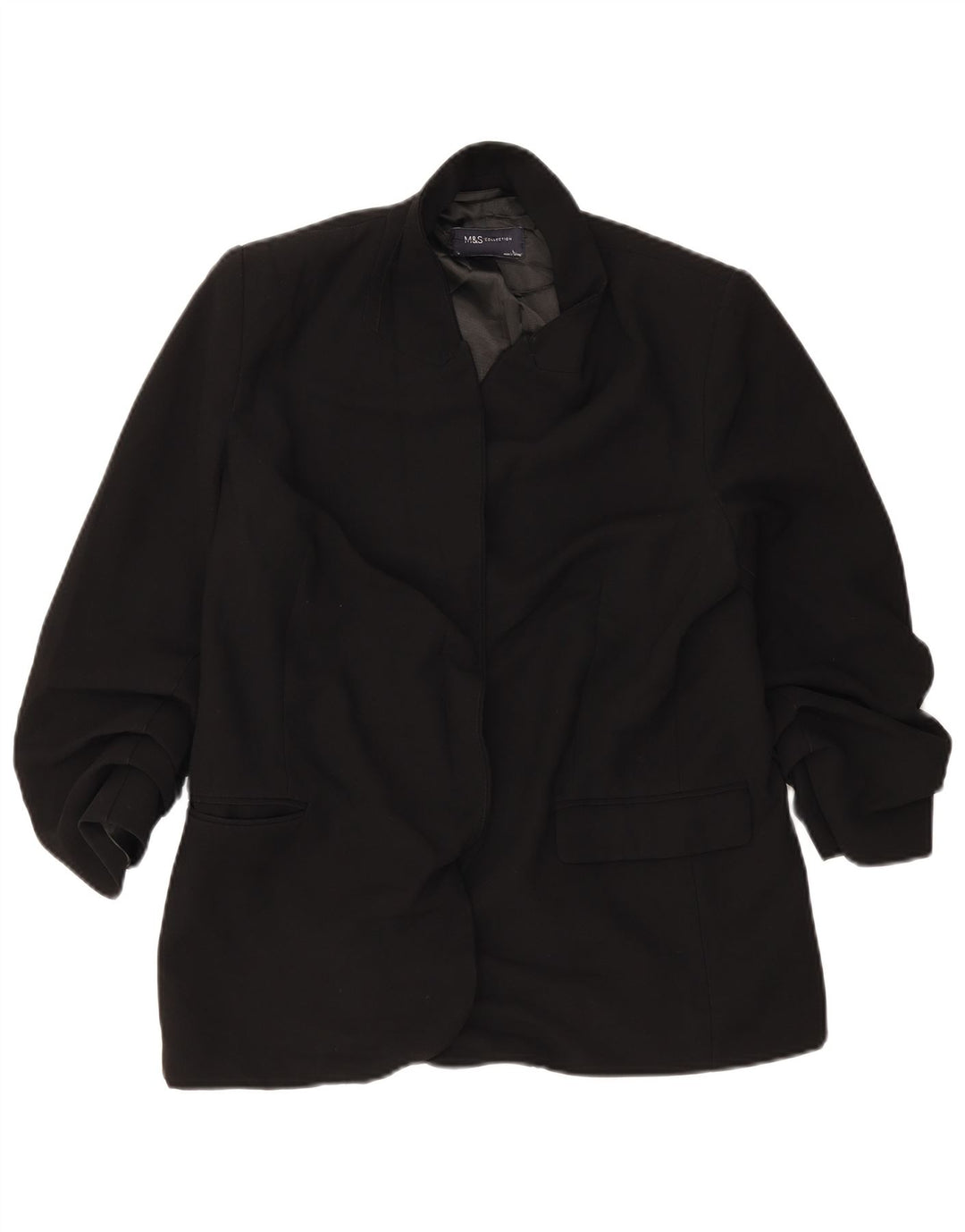 Marks & Spencer Chaqueta tipo blazer abierta para mujer UK 44 Grande Poliéster negro