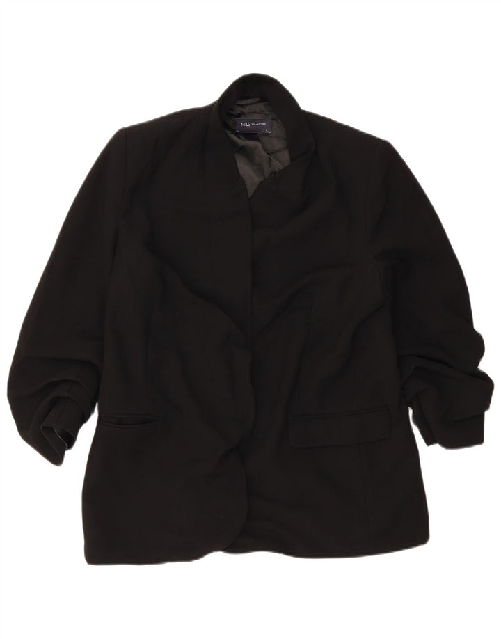 Marks & Spencer Chaqueta tipo blazer abierta para mujer UK 44 Grande Poliéster negro