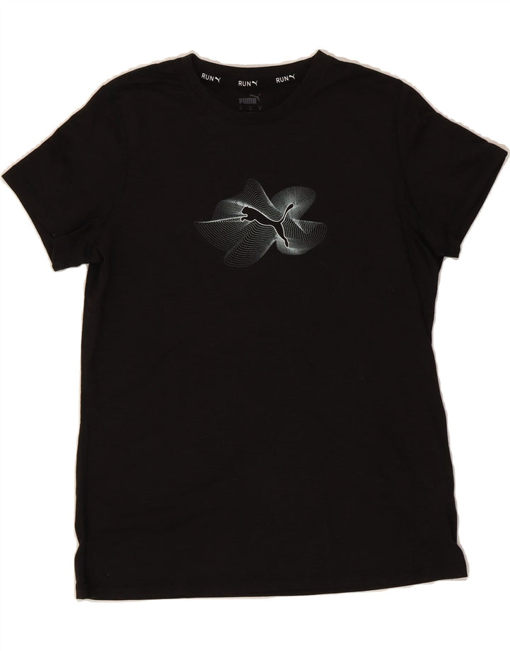 PUMA Womens Graphic T-Shirt Top UK 12 Medium Black Polyester Vintage Puma and Second-Hand Puma from Messina Hembry 