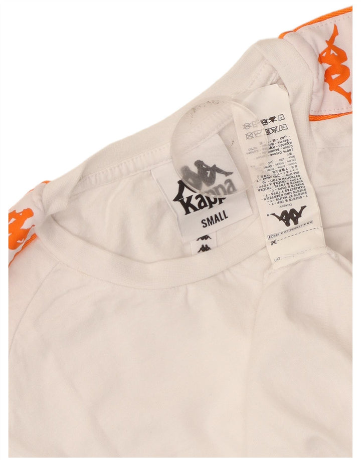 Kappa Camiseta gráfica para mujer Top UK 10 Small White Cotton