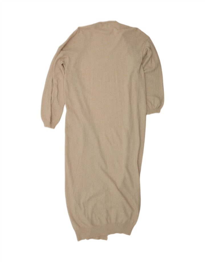 KONTATTO Suéter tipo cárdigan largo para mujer UK 44 Poliamida beige medio