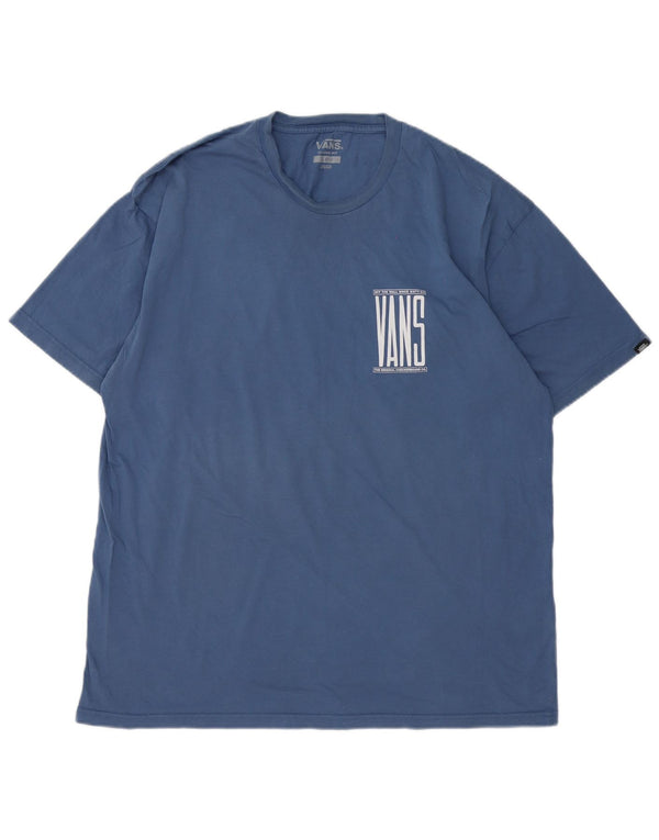 Vans Mens Classic Fit Graphic T-Shirt Top XL Blue Cotton