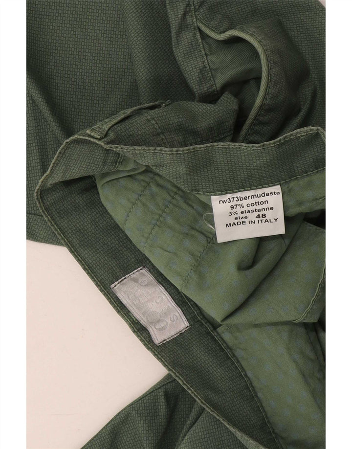 Coveri Pantalones cortos chinos para hombre IT 48 Medium W32 Algodón verde