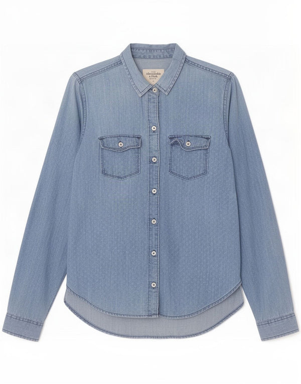 Abercrombie & Fitch Camisa para mujer Reino Unido 44 Algodón con lunares azules medianos